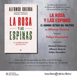 Portada del libro con las memorias de Alfonso Guerra, que presentará Felipe González el 20 de septiembre.