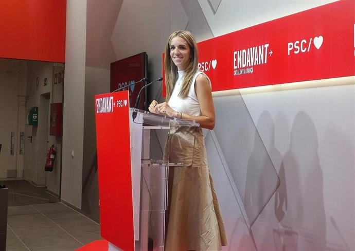 La portavoz del PSC, lia Tortolero, en rueda de prensa