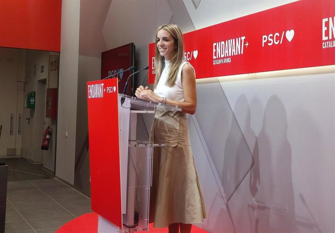 La portavoz del PSC, lia Tortolero, en rueda de prensa