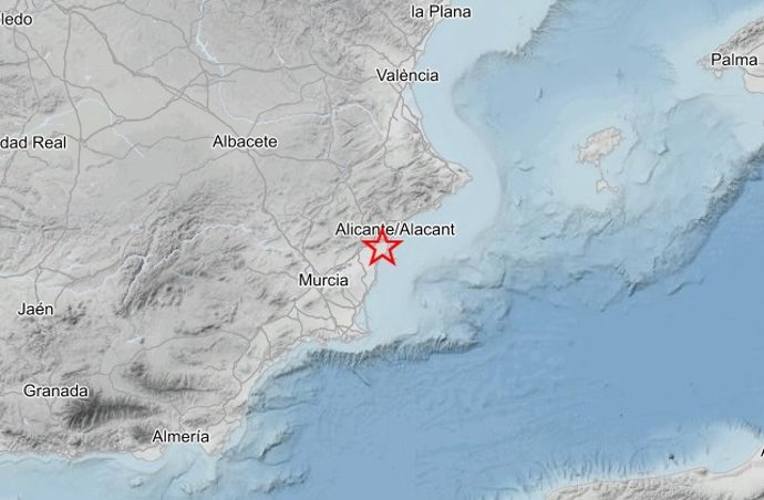 Imagen del lugar del terremoto de 1,8 de magnitud en Santa Pola (Alicante).