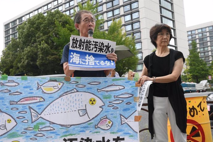 Manifestación en Tokio contra el vertido al mar del agua de la central nuclear de Fukushima en una imagen de archivo