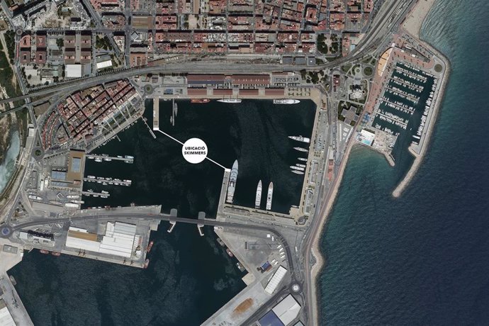 Mapa del Port de Tarragona con la ubicación de los skimmers