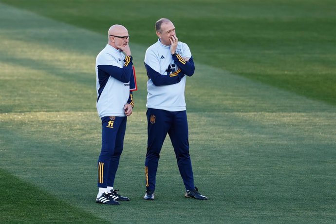 Archivo - Luis de la Fuente, head coach, during the training session of Spain football team at Ciudad del Futbol on March 20, 2023, in Las Rozas, Madrid, Spain.