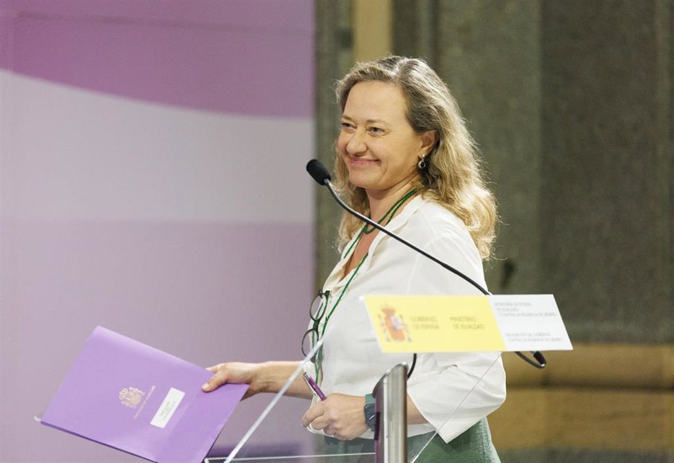La delegada del Gobierno contra la Violencia de Género, Victoria Rosell, a su llegada a una rueda de prensa posterior al comité de crisis de Igualdad, en la sede del Ministerio, a 4 de septiembre de 2023, en Madrid (España).