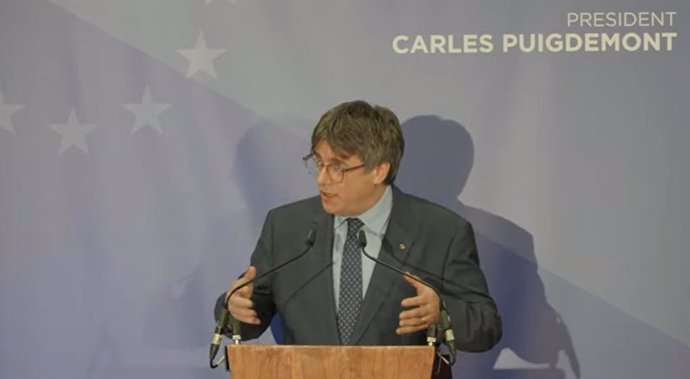 Puigdemont pronuncia una conferencia en Bruselas
