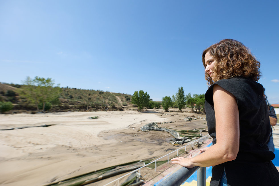 La presidenta de la Comunidad de Madrid, Isabel Díaz Ayuso, visita el municipio de Villamanta, a 5 de septiembre de 2023, en Villamanta, Madrid (España). 