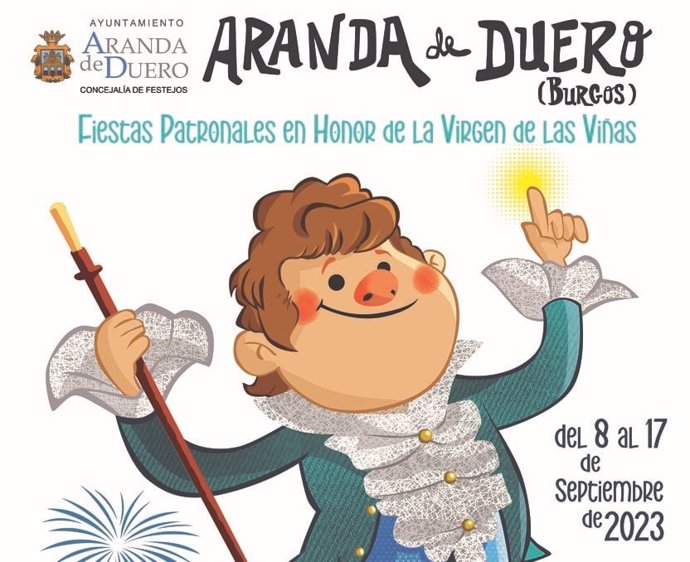 Cartel de las Fiestas de la localidad burgalesa de Aranda de Duero, que se celebran del 8 al 17 de septiembre