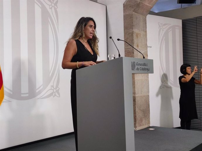 La portavoz de la Generalitat, Patrícia Plaja, en rueda de prensa