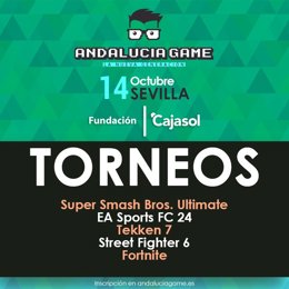 Detalle de uno de los carteles de la fiesta del videojuego.