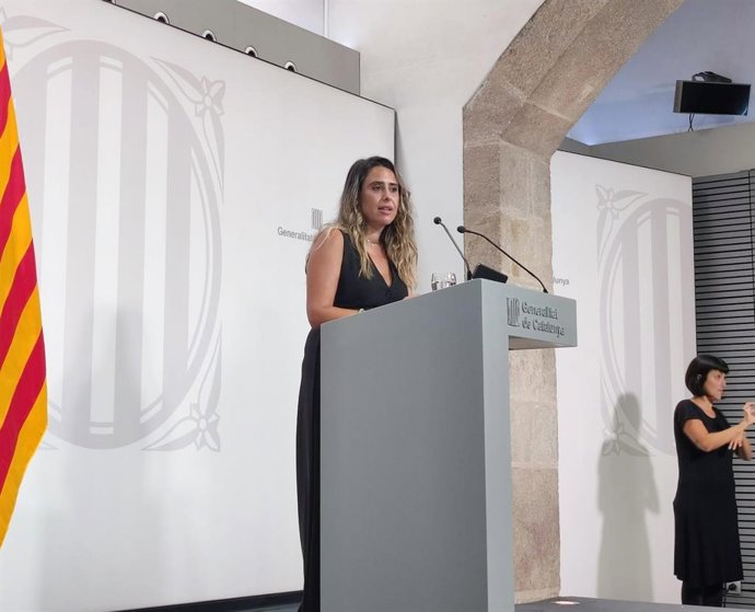 La portavoz del Govern, Patrícia Plaja, en rueda de prensa