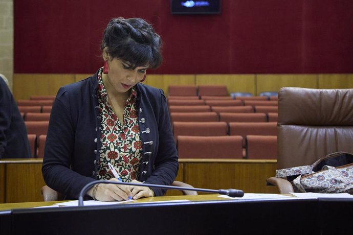 Archivo - Teresa Rodríguez (Adelante Andalucía), en una foto de archivo en el Parlamento andaluz.