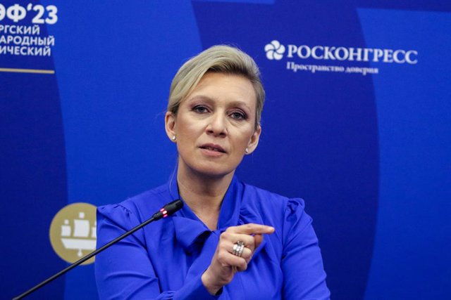 Archivo - June 15, 2023, Saint Petersburg, Russia: Maria Zakharova, Director, Department of Information and the Press, Ministry of Foreign Affairs of the Russian Federation, attends a session on New World  New Opportunities: How to Advance Russias Positio