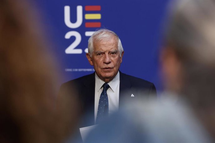 El alto representante de la Unión Europea para Asuntos Exteriores y Política de Seguridad Josep Borrell, durante su comparecencia tras la reunión informal de cooperación al desarrollo de ministros de la UE a 05 de septiembre del 2023 en Cádiz.