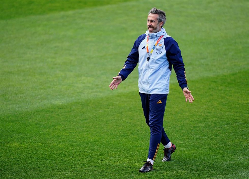 Jorge Vilda durante una sesión de entrenamiento en el Mundial