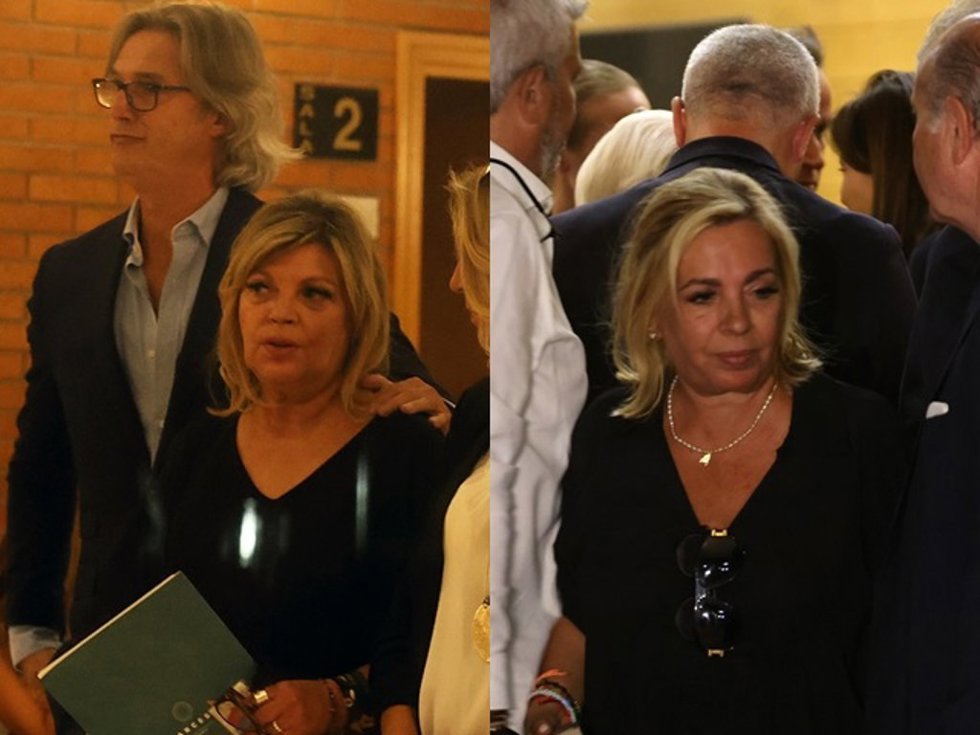 TERELU CAMPOS Y CARMEN BORREGO EN EL TANATORIO DE MARÍA TERESA CAMPOS