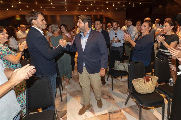 El presidente del Partido Popular de la Región de Murcia, Fernando López Miras, en la Junta Directiva Regional del PPRM, que tuvo lugar el martes 5 de septiembre en Murcia