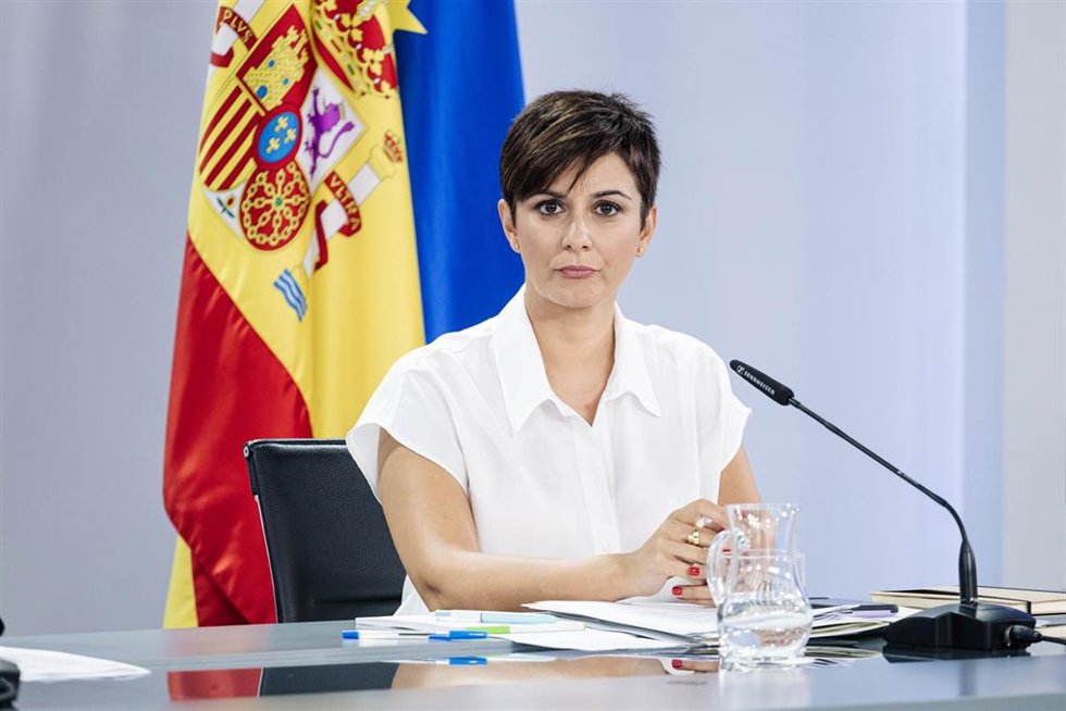 La ministra Portavoz y de Política Territorial en funciones, Isabel Rodríguez, durante una rueda de prensa posterior a la reunión del Consejo de Ministros, en el Palacio de La Moncloa, a 5 de septiembre de 2023, en Madrid (España). El Consejo de Ministr