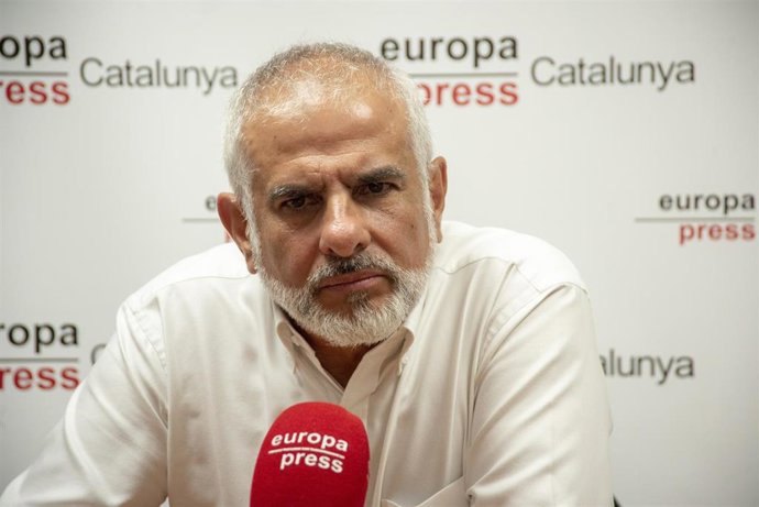 El presidente de Cs en Catalunya, Carlos Carrizosa, durante una entrevista para Europa Press, a 25 de agosto de 2023