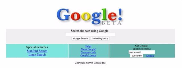 Buscador de Google en 1998