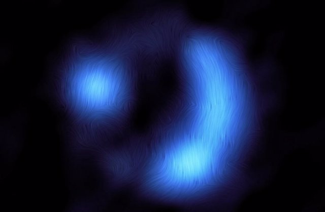 Campo magnético de galaxia observado con ALMA