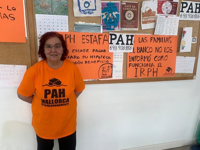La portavoz de la PAH de Mallorca, Ángela Pons