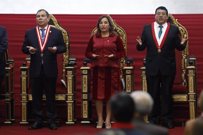 Archivo - La presidenta de Perú, Dina Boluarte