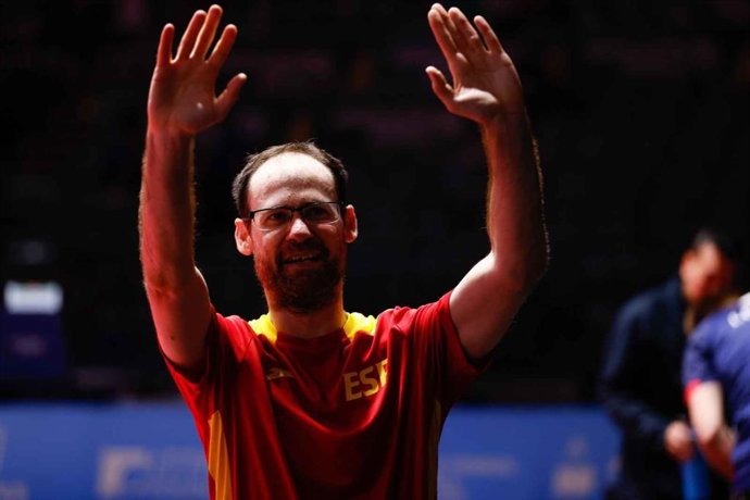 Archivo - Eduardo Cuesta celebra su pase a las semifinales del Mundial de Tenis de Mesa Paralímpico de Granada