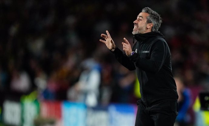 Jorge Vilda, entrenando a la selección española durante el Mundial.