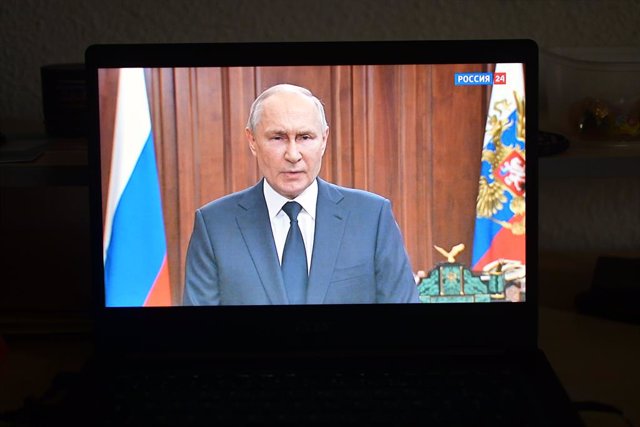 Archivo - El presidente de Rusia, Vladimir Putin, en un discurso televisado tras la revuelta protagonizada por el Grupo Wagner en junio de 2023