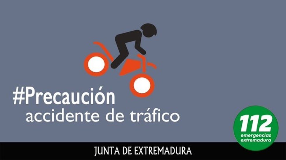 Cartel de precaución por accidente de tráfico