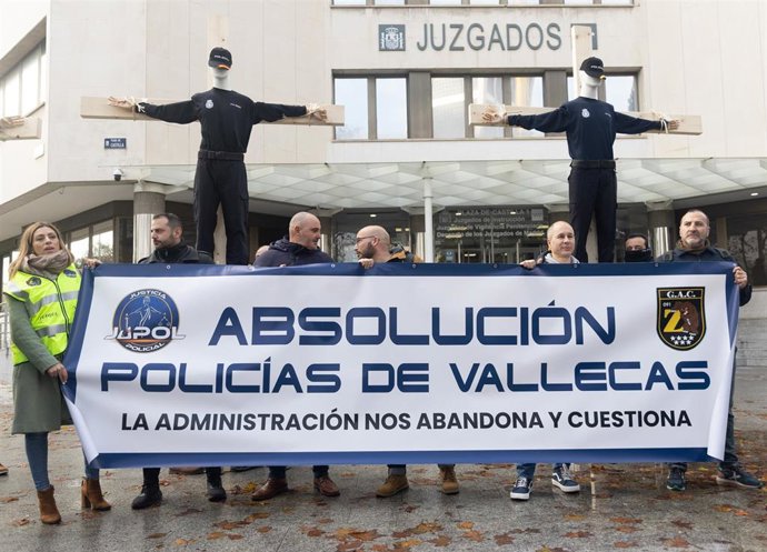 Archivo - Imagen de recurso de una manifestación de Jupol en apoyo a los policías procesados