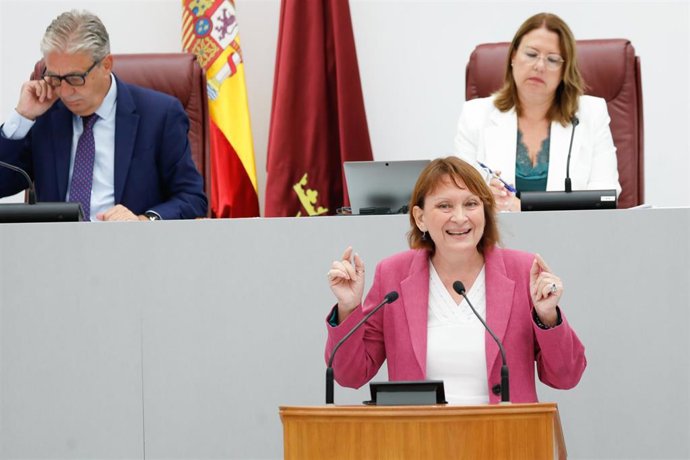 La portavoz del Grupo Parlamentario Podemos-IU-AV en la Asamblea Regional, María Marín