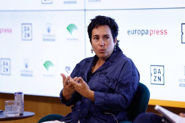 Alicia Garrido, Deporte and Business Executive Director, attends during the Desayunos Deportivos Europa Press - Solheim Cup at Meeting Palace Auditorium on September 07, 2023, in Madrid, Spain.