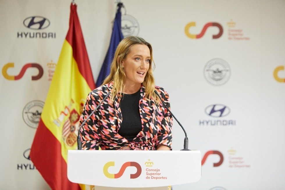 La nadadora española Mireia Belmonte en un acto en el CSD.