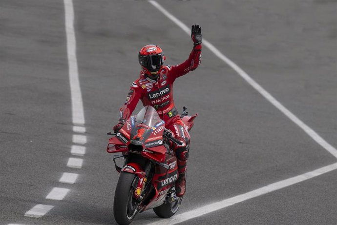 01 BAGNAIA Francesco (ita), Ducati Lenovo Team, Ducati Desmosedici GP23, action during the 2023 MotoGP Gran Premi Monster Energy de Catalunya on the Circuit de Barcelona-Catalunya from September 1 to 3, in Barcelona, Spain - Photo Studio Milagro / DPPI