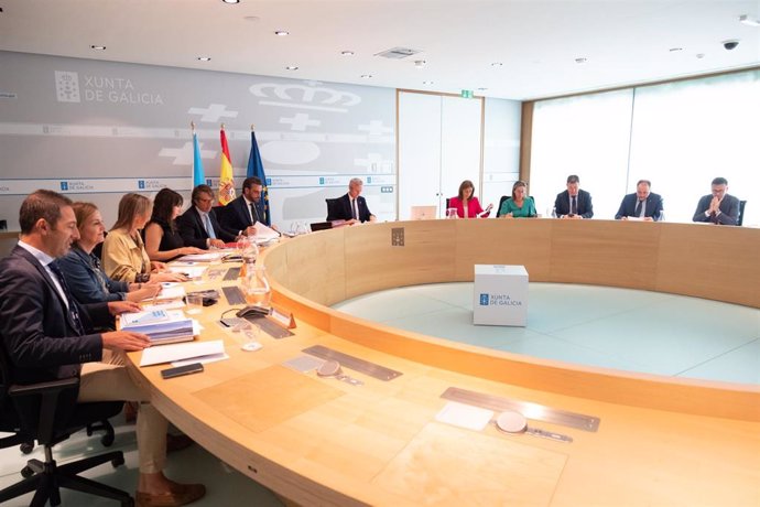O presidente da Xunta, Alfonso Rueda, preside a reunión semanal do Consello. San Caetano, Santiago de Compostela, 07/09/2023.