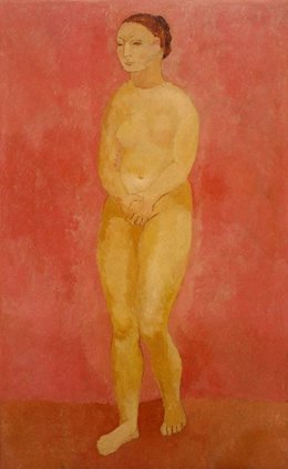 Pablo Picasso. Nude with joined hands. Desnudo con manos juntas