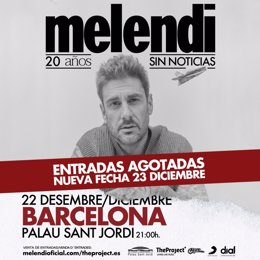 Cartel del segundo concierto de Melendi en Barcelona