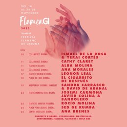 Cartel de la programación de la quinta edición del festival de flamenco de Girona FlamenGi