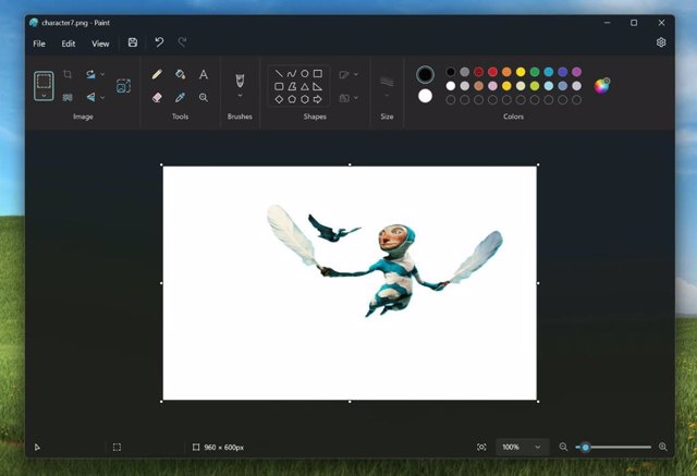 Interfaz de Paint con la nueva herramienta que permite eliminar el fondo de una imagen con un solo clic