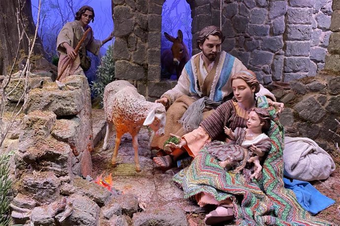 Fragmento de 'La oveja perdida', una de las novedades del Museo Internacional de Arte Belenista de Mollina.