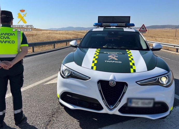 Archivo - Un guardia civil en un control.