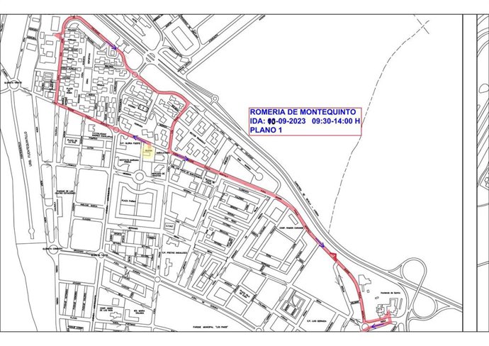 Dispositivo de tráfico por la romería de Los Ángeles de Montequinto, en Dos Hermanas (Sevilla).
