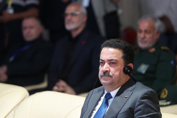 September 2, 2023, Ash Shalamijah, Basra, Iraq: Iraq's Prime Minister MOHAMMED SHIA AL-SUDANI attending the ceremony to lay the foundation stone for the railway connection project at the Shalamcheh border crossing in Iraq's southern province of Basra Go