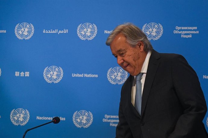 El secretario general de Naciones Unidas, António Guterres, en  Nueva Delhi (India).