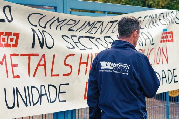 Archivo - Protesta de trabajadores del astillero vigués Metalships.