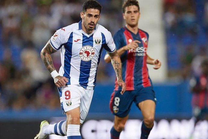 Miguel de la Fuente, durante un partido con el CD Leganés.