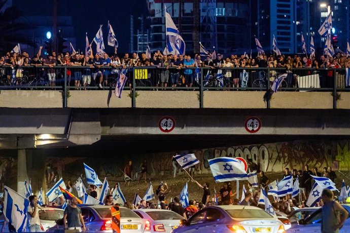 Archivo - Protesta en contra de la reforna judicial en Tel Aviv, Israel