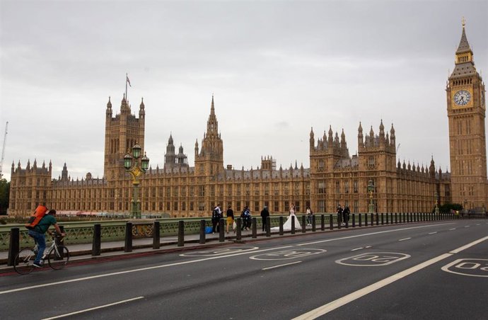 August 14, 2023, London, England, United Kingdom: Houses of Parliament is seen from Westminster Bridge.