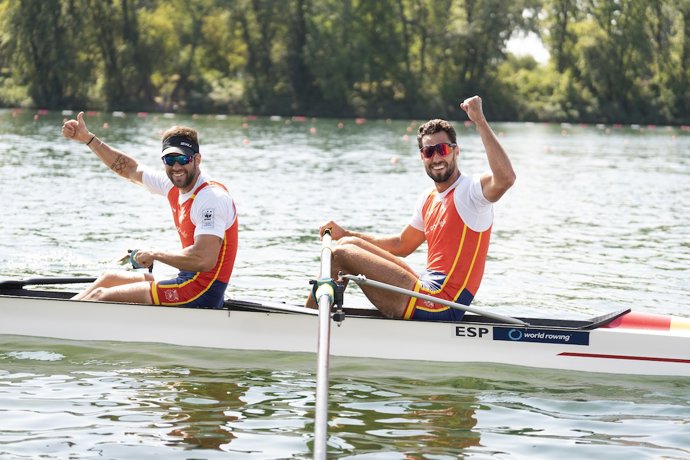 Jaime Canalejo y Javier García, tras una carrera.